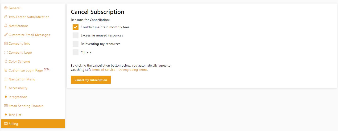 Membership Downgrade